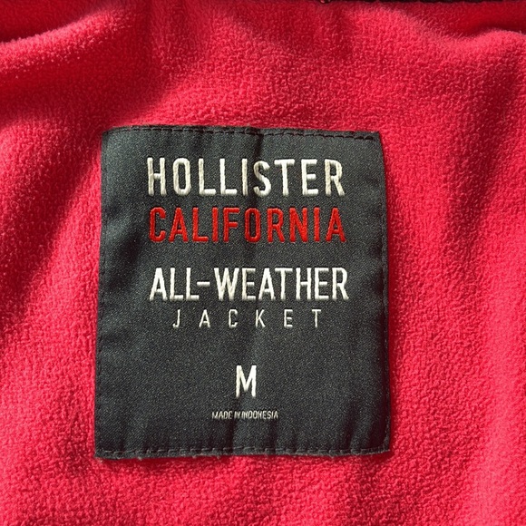 HOLLISTER CALIFORNIA all-weather jacket navy Sz M pink logo - Picture 7 of 14